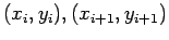 $ (x_i,y_i), (x_{i+1}, y_{i+1})$