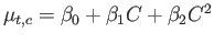 $ \mu_{t,c}=\beta_0+\beta_1C+\beta_2C^2$