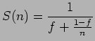 $\displaystyle S(n)=\frac{1}{f+\frac{1-f}{n}}
$