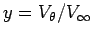 $y=V_\theta/V_\infty$