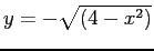 $ y=-\sqrt{(4-x^2)}$