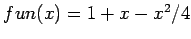 $fun(x) = 1 + x - x^2/4$