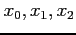 $x_0,x_1,x_2$