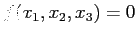 $ f(x_1,x_2,x_3)=0$