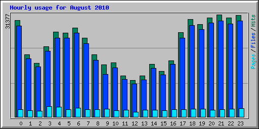 Hourly usage for August 2010