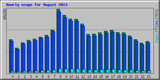 Hourly usage for August 2013