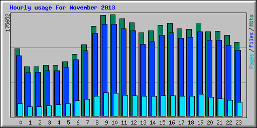 Hourly usage for November 2013