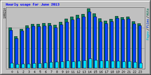 Hourly usage for June 2013