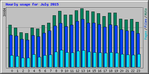 Hourly usage for July 2015